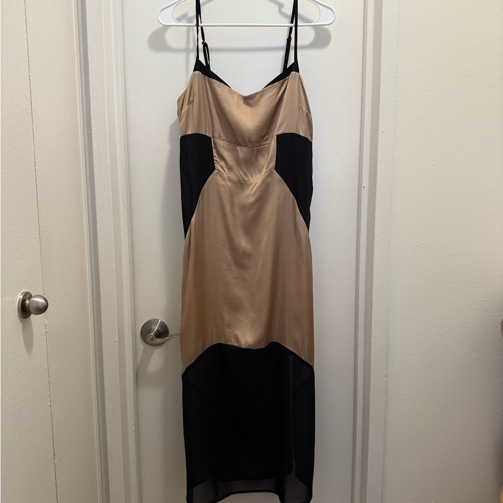 Anthropologie Colorblock Slip Midi Dress